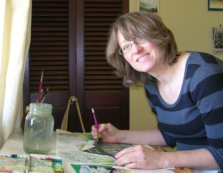 frieda in her studio